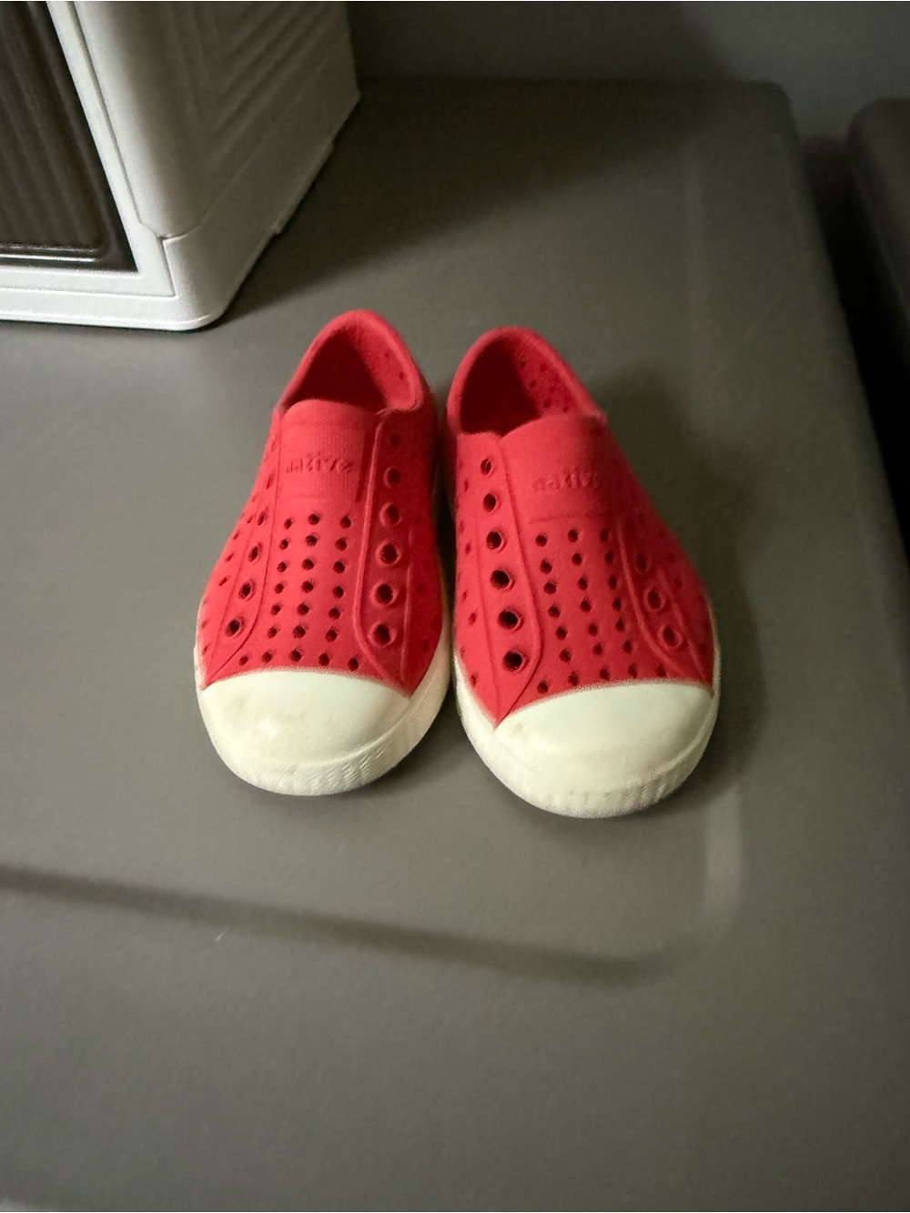 Native Kids Red Slip-On Water Shoes with White Toe Cap